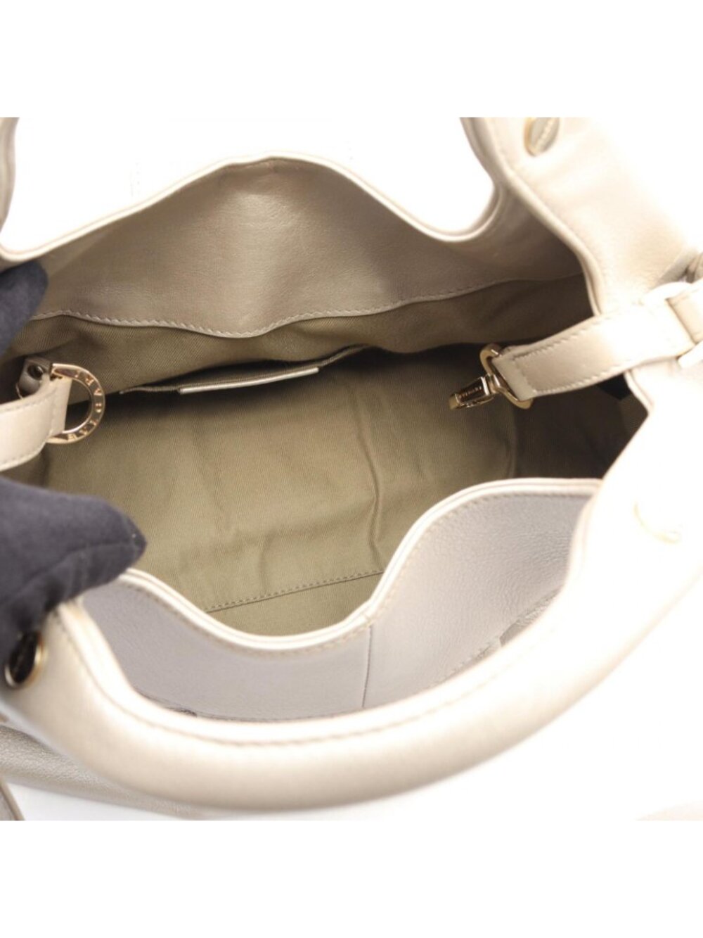 Bvlgari Handbag Chandra Champagne Gold Leather - Picture 3 of 9